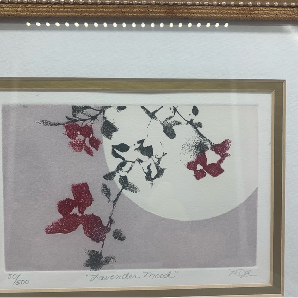 Vintage Asian Themed Framed, Signed, Numbered Print “Lavender Mood” - Picture 4 of 10